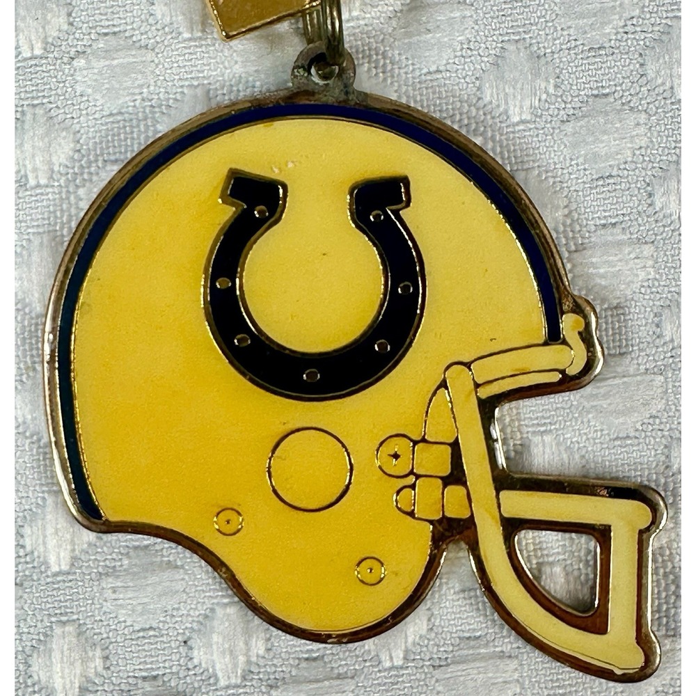 1988 NFL Indianapolis Colts Camel Keychain Vintage Brass Helmet Taiwan ROC